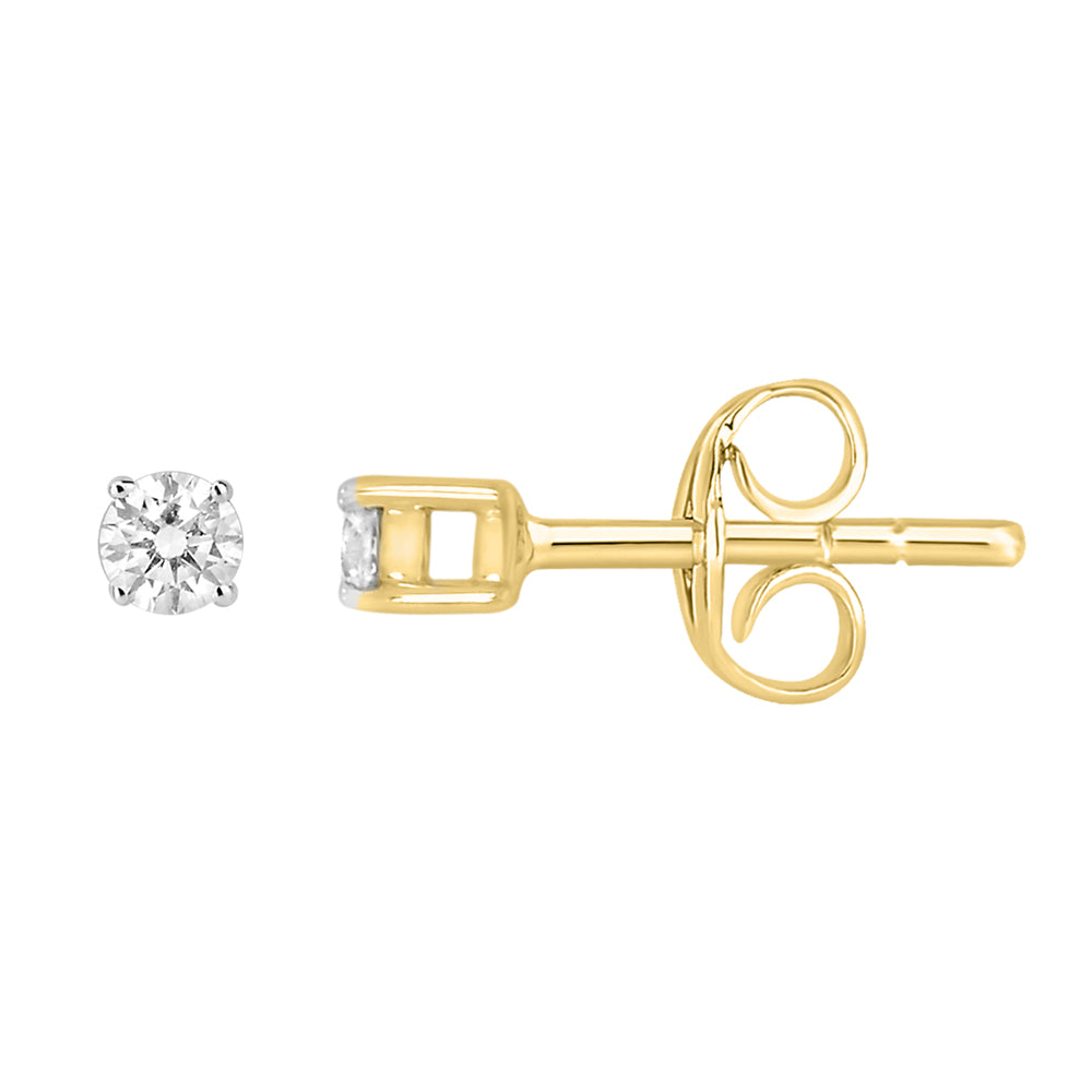 9ct Yellow Gold 1/10 Carat Diamond Stud Earrings – Shiels Jewellers