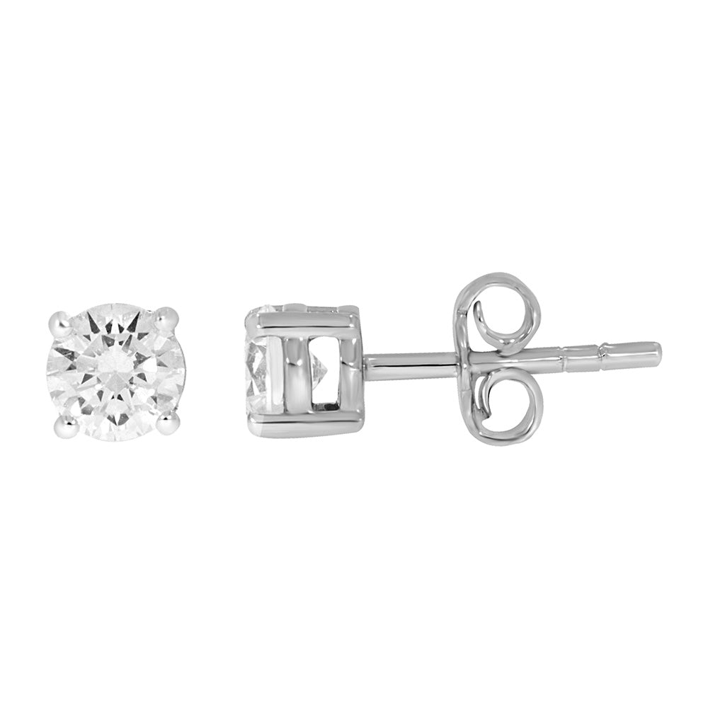 9ct White Gold 1 Carat Diamond Stud Earrings