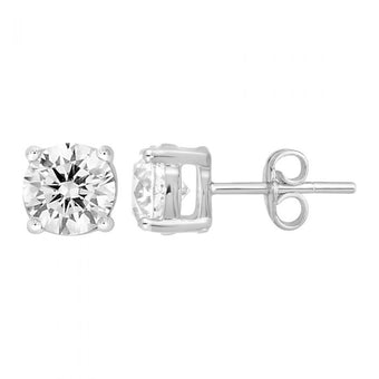 9ct White Gold  2.00 Carat Diamond Stud Earrings