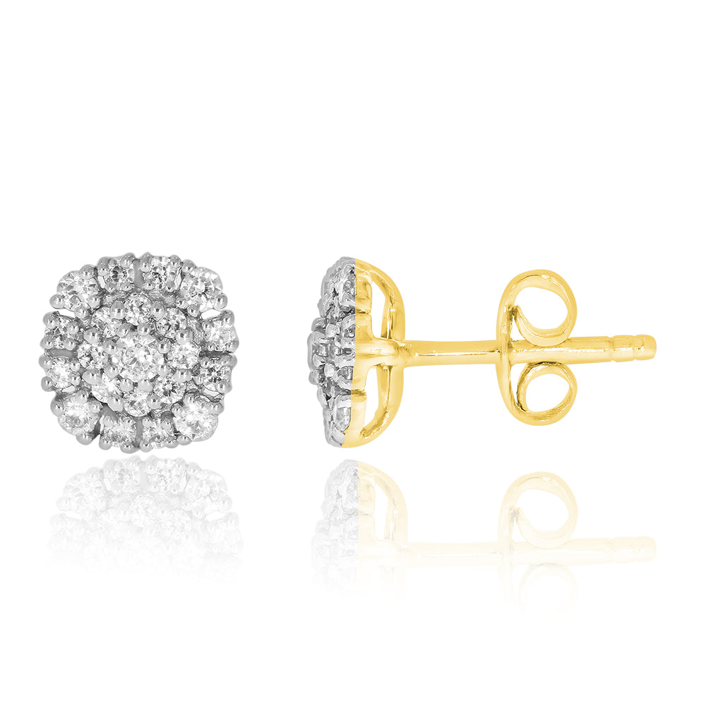 9ct Yellow Gold 1/2 Carat Diamond Stud Earrings – Shiels Jewellers