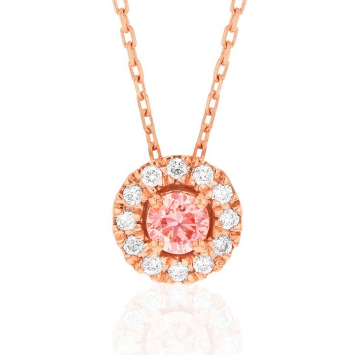 Luminesce Lab Grown Pink and White Diamond Pendant with Chain Included ...