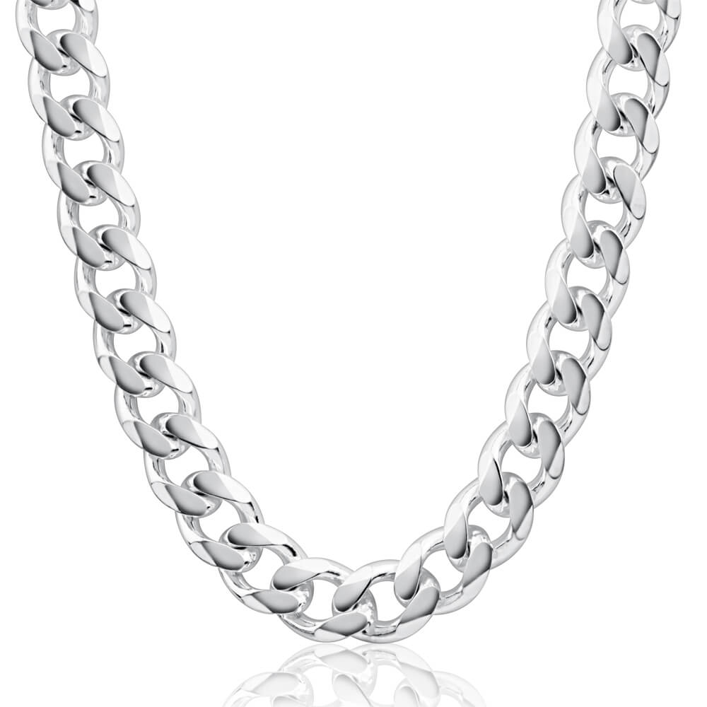 Sterling Silver 350 Gauge Diamond Cut 55cm Curb Chain – Shiels Jewellers