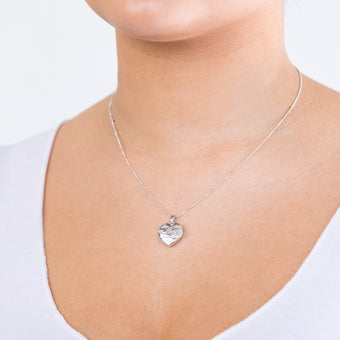 Sterling Silver Love Engraved Heart Locket