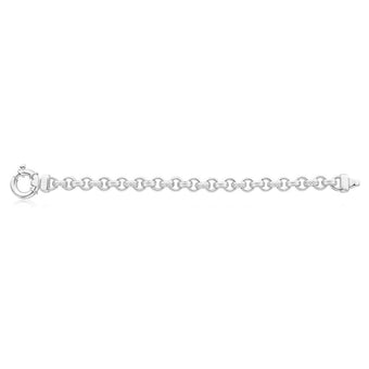 Sterling Silver BelcherPlain Link Boltring 21cm Bracelet