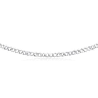 Sterling Silver 150 Gauge Diamond Curb 60cm Curb Chain