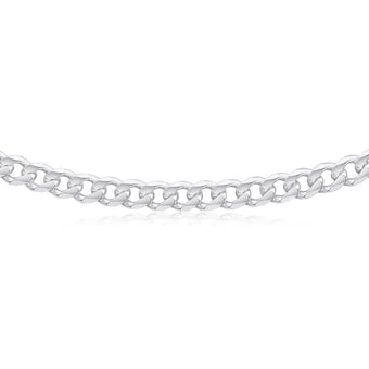 Sterling Silver Dicut Curb Link 220 Gauge Chain 55cm