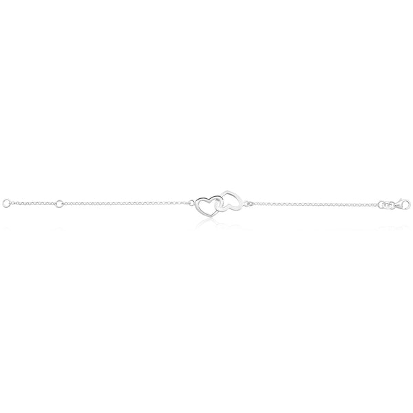 Interlocking Heart Bracelet Sterling Silver Bracelet With