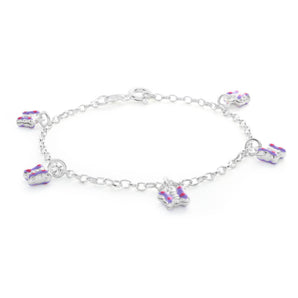 Sterling Silver Butterfly Charm 16cm Bracelet