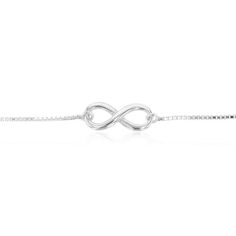 Sterling Silver Fancy Infinity Adjustable Bracelet