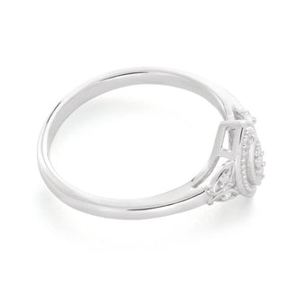 Sterling Silver Marquise Shaped Diamond Ring