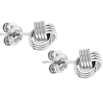 Sterling Silver 8mm Knot Stud Earrings