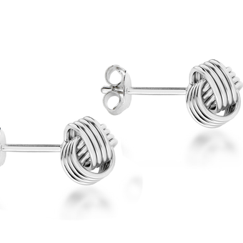 Sterling Silver 8mm Knot Stud Earrings