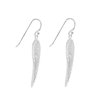 Sterling Silver Angel Wing Drop Earrings