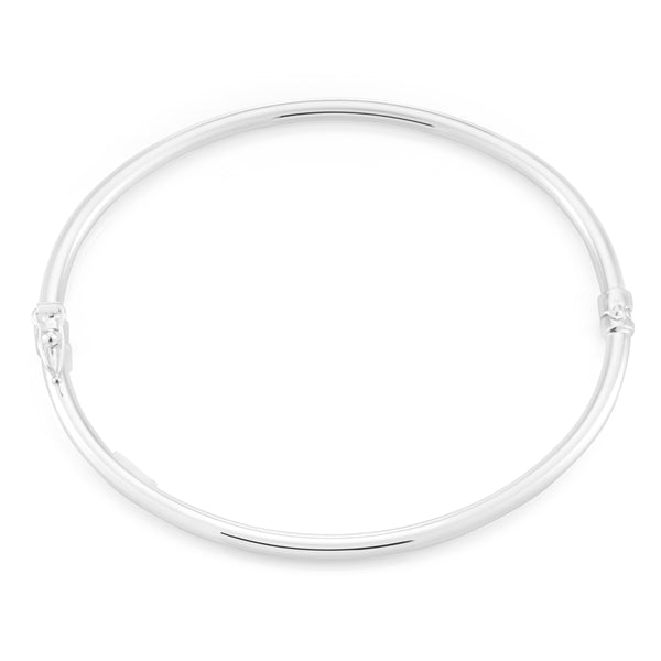Sterling Silver Plain Oval Hinged Bangle – Shiels Jewellers