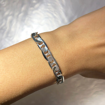 21cm Sterling Silver 200 Gauge Anchor Bracelet