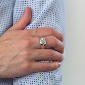 Sterling Silver Diamond Eagle Ring