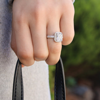 Sterling Silver Cubic Zirconia Stone Ring