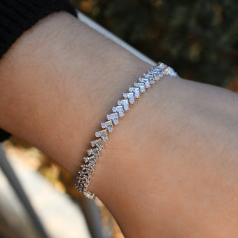 Silver 1 Carat Diamond 18cm Bracelet