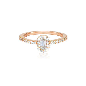 Georgini Rose Gold Plated Sterling Silver Zirconia Paris Ring