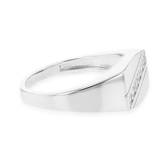 Sterling Silver Zirconia Mens Ring