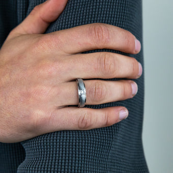 1 Diamond Gents Ring in Sterling Silver