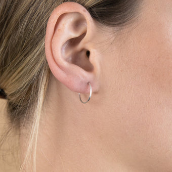 Sterling Silver Plain 16mm Sleeper Earrings