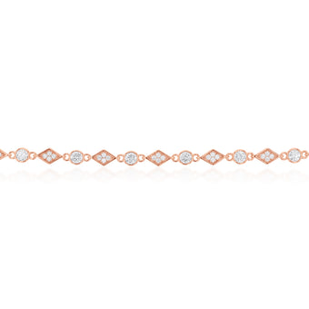 Rose Gold Plated Cubic Zirconia Fancy Choker Chain