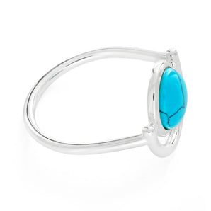 Sterling Silver Created Turquoise Dome Ring