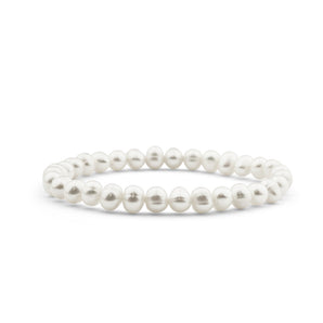 White Freshwater Pearl Stretch Bracelet