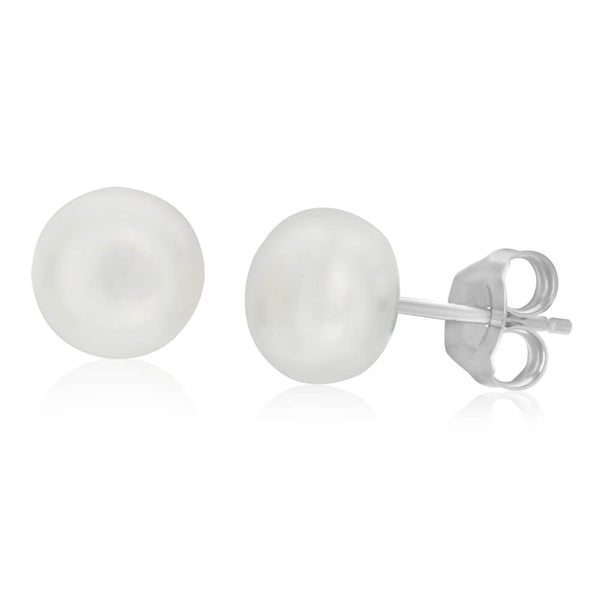 White 7-8mm Freshwater Pearl Stud Earrings – Shiels Jewellers