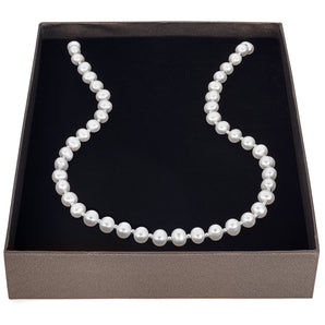 Sterling Silver White Freshwater Pearl Chain & Earring Boxed Set