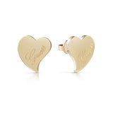 Guess Gold Plated Love Heart Stud Earrings Shiels Jewellers