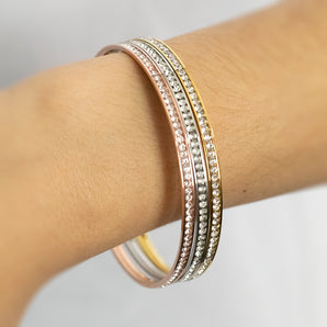 Stainless Steel 3mmx 65mm Crystal Bangle