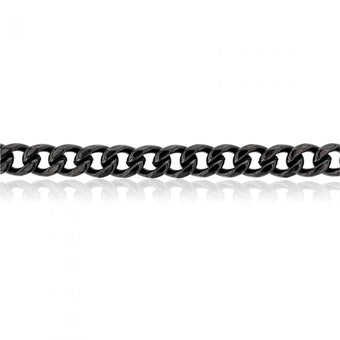 Stainless Steel Reversible Black/SteelCurb Bracelet