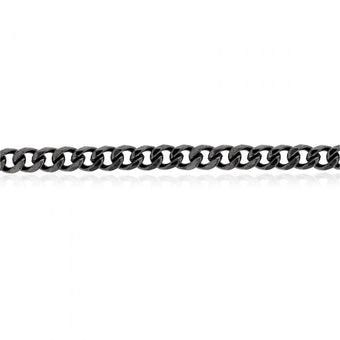 55cm Stainless Steel Reversible Black/Steel Curb Chain